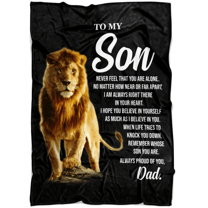 To My Son Lion Believe In Yourself Soft Fleece Blanket