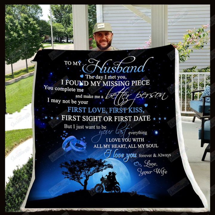 Wife To Husband I Love You With All My Heart Biker Gs-Cl-Dt1101 Fleece Blanket
