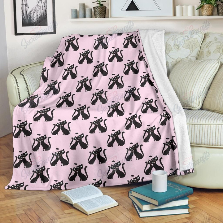 Black Cat Pattern 1 Gs-Cl-Dt2705 Fleece Blanket