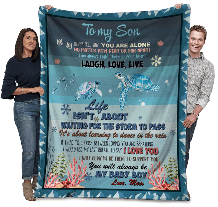
	Personalized Blanket To My Son Never Feel That You Are Alone No Matter How Near Or Far Apart Fleece Blanket