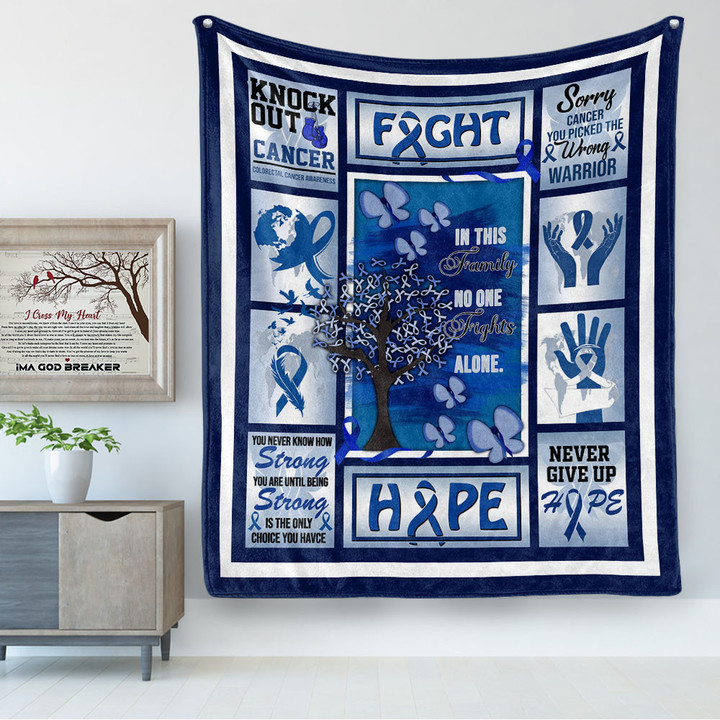 Colorectal Cancer Awareness In This Family No One Fights Alone Ultra Soft Cozy Plush Fleece Blanket