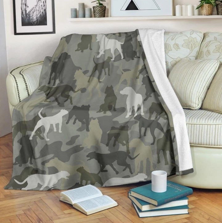 Dogo Argentino Camo Clm0512164S Sherpa Fleece Blanket