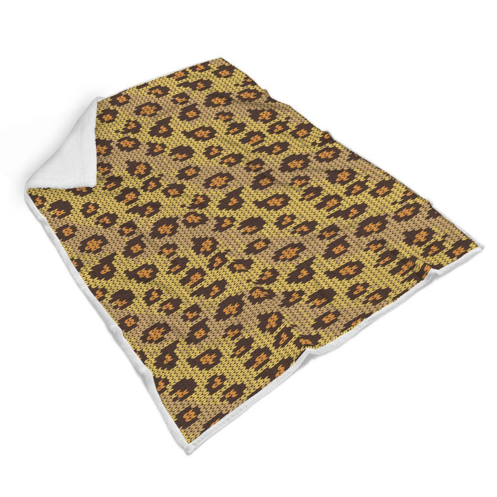 Knit Leopard Print Cl05110347Mdf Sherpa Fleece Blanket