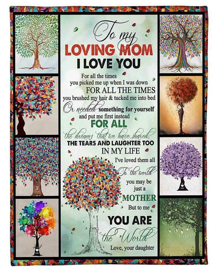 Daughter Gift For Mom With Many Colorful Tree I Love You For All Times Fleece Blanket