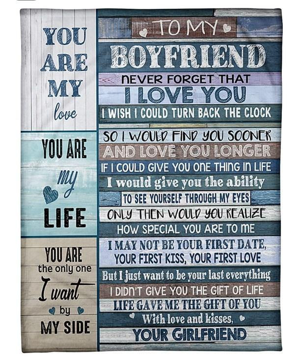 Fleece Blanket - Gift To Boyfriend - Anniversary Birthday Christmas Gift - You Are My Love My Life
