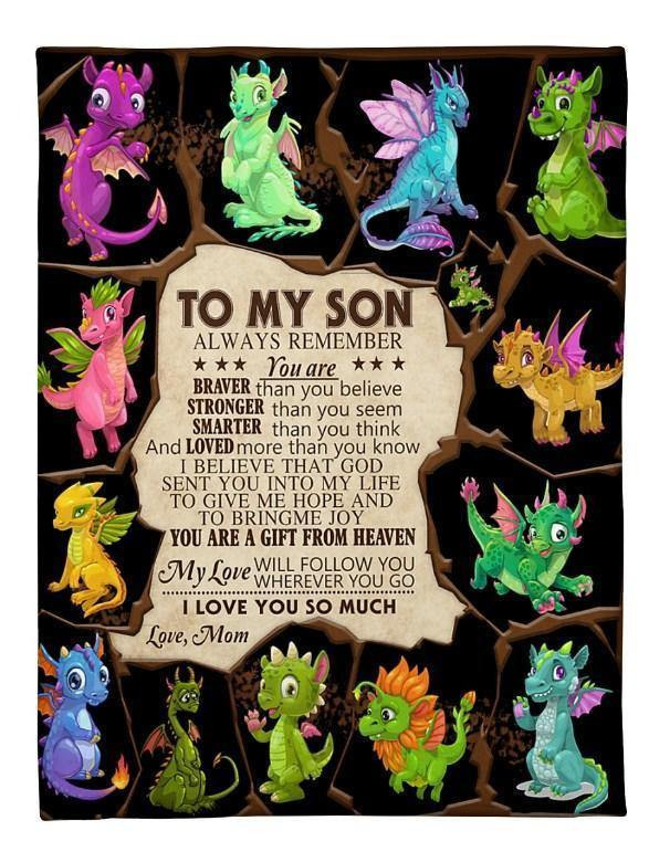 Fleece Blanket - Funny Dragon Blanket - You Are A Gift From Heaven - Birthday Gift From Mom