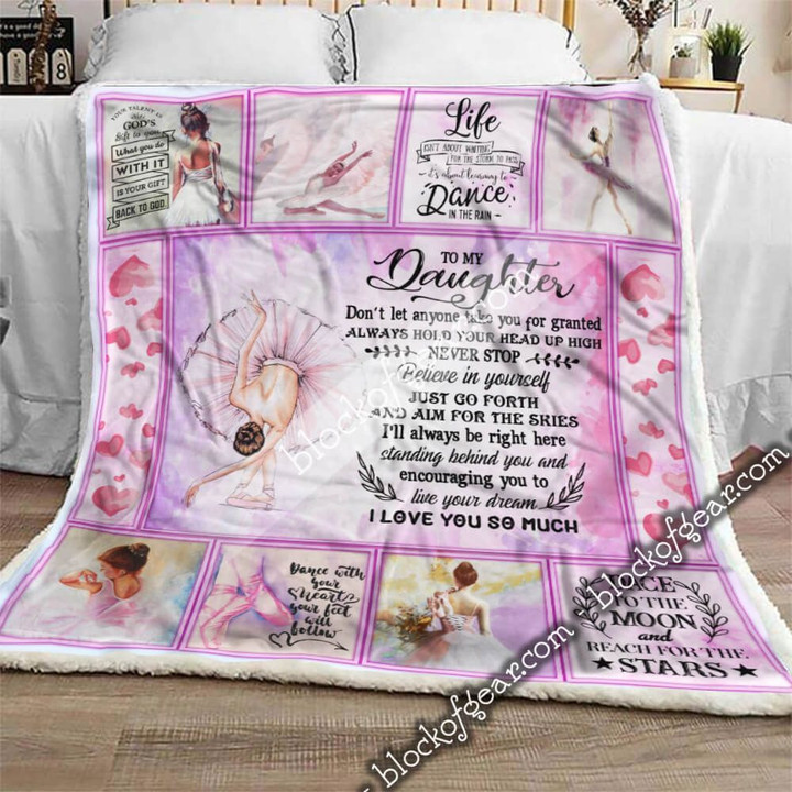 Mom To Daughter, I Love You So Much, Ballet Sofa Throw Blanket Slb60