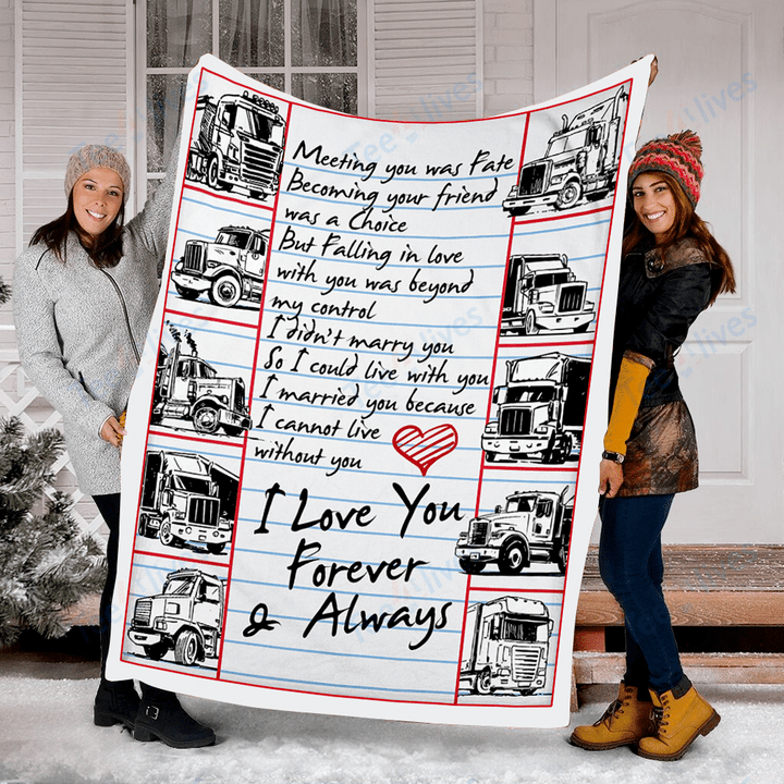 Customs Blanket Trucker Blanket I Love You Forever - Fleece Blanket