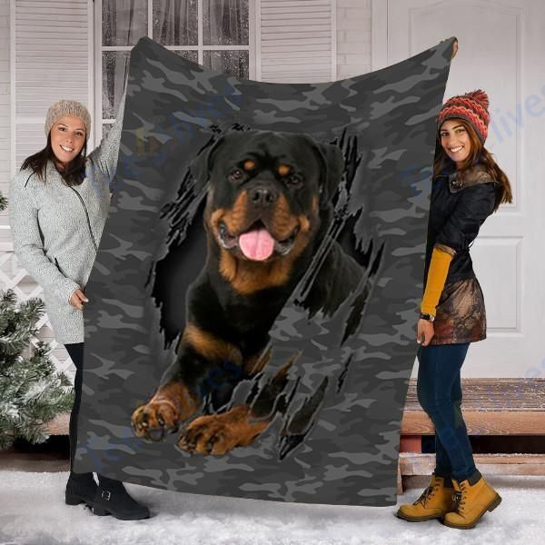 Customs Blanket Rottweile Inside Me Dog Blanket - Fleece Blanket