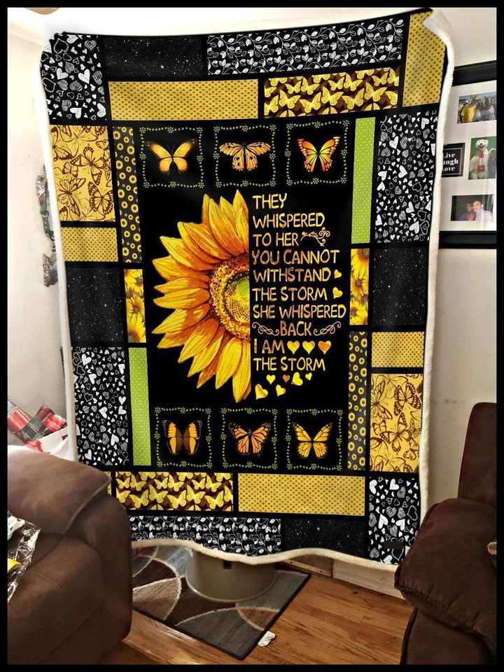 Sunflower Butterfly I Am The Storm Cl25110496Mdf Sherpa Fleece Blanket