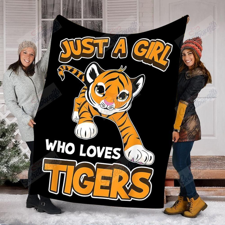 Just A Girl Who Loves Tiger Gs-Cl-Dt1003 Fleece Blanket