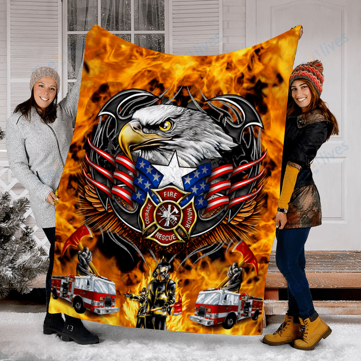 Customs Blanket Firefighter Blanket - Perfect Gift For Dad - Fleece Blanket