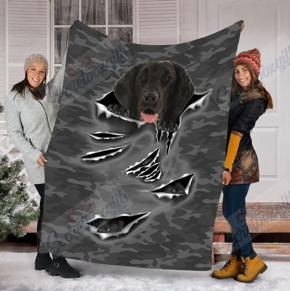 Flat Coated Retriever Dog Gs-Cl-Dt1003 Fleece Blanket