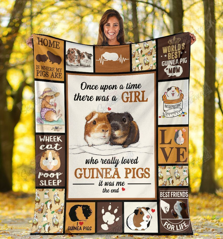 A Girl Who Really Loved Guinea Pigs Animal Lover Gs-Cl-Ml1101 Fleece Blanket