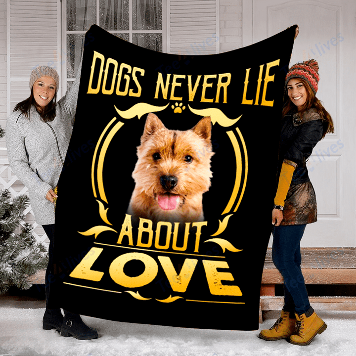 Customs Blanket Norwich Terrier Never Lie Dog Blanket - Fleece Blanket