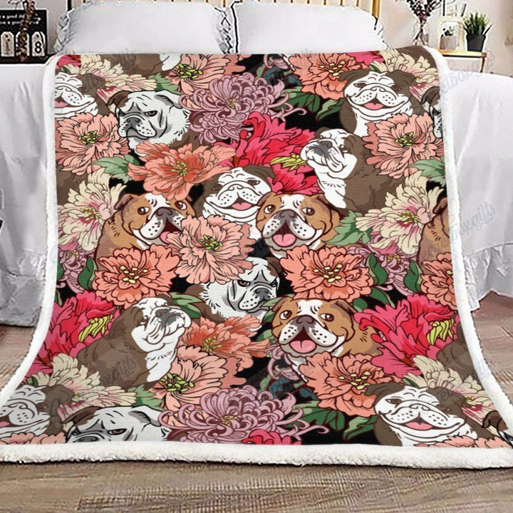 Bulldog Flower Gs-Cl-Kc0907 Fleece Blanket