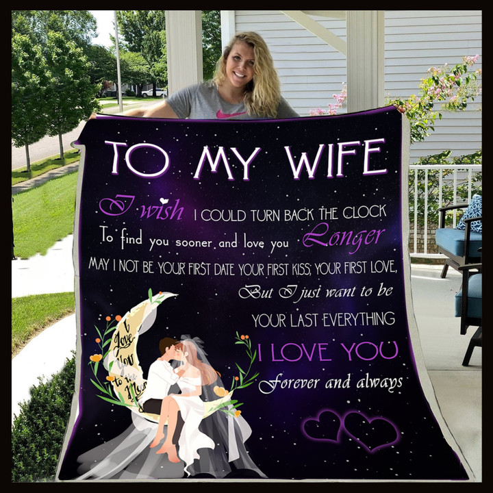 (H99) Customizable Family Blanket - Husband To Wife - Love You