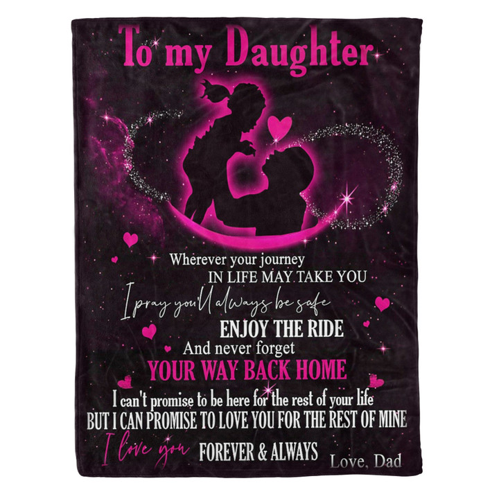 To My Daughter Love You For The Rest Of Mine Printed Fleece Blanket