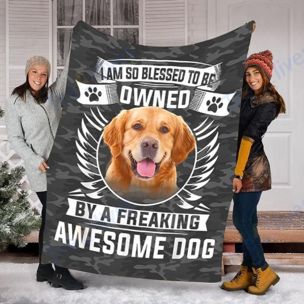 Customs Blanket Golden Retriever Dog Blanket - Fleece Blanket