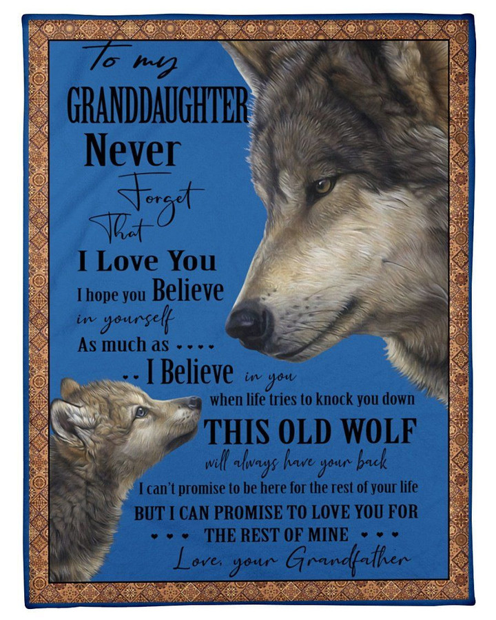 Wolf Love Message Of Grandfather To Granddaughter Fleece Blanket