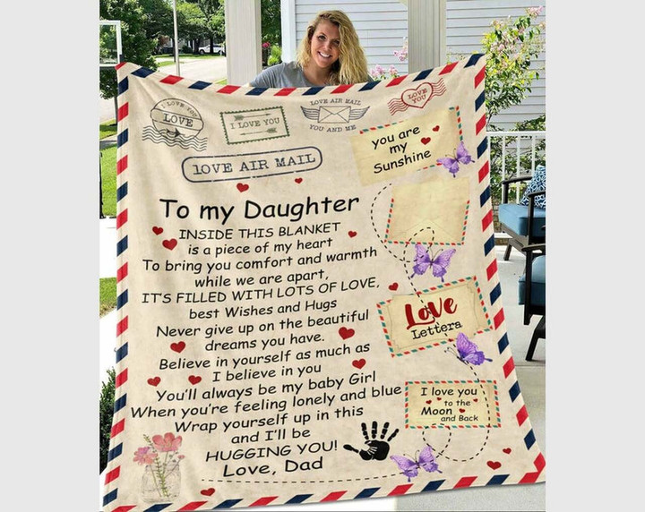 Moosfy Fleece Blanket - To My Daughter, Gift From Dad To Daughter, Family Gift