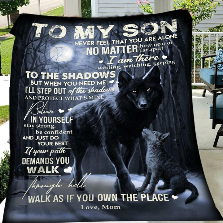 To My Son From Mom Wolf Blanket
