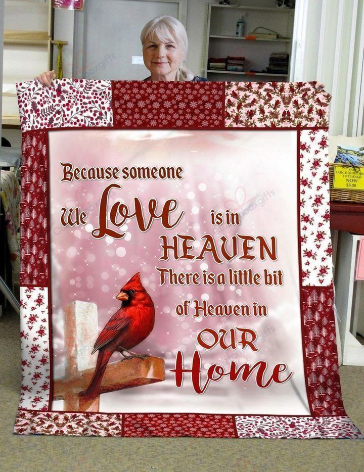 Cardinal In Heaven Sherpa Fleece Blanket Ifte Bubl
