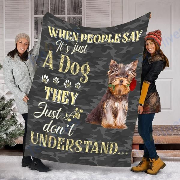 Customs Blanket Yorkshire Terrier Dog Blanket - Valentines Day Gifts - Fleece Blanket