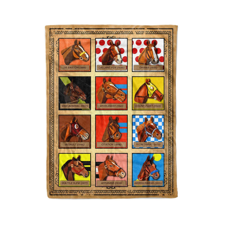 Pemola Racing Horse Art Frames Collection Fleece Blanket