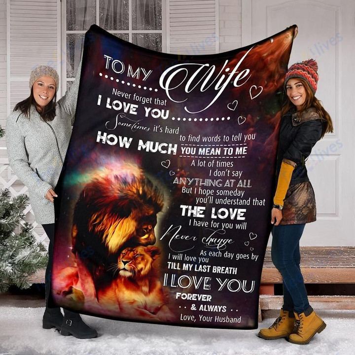 Lion Custom Blanket To My Wife Blanket - Gift For Wife - Fleece Blanket