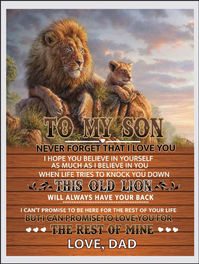 To My Son Love Dad Lion Blanket Bedgag™