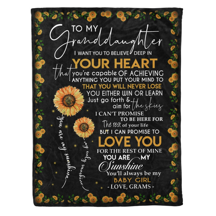 To My Granddaughter I Love You For The Rest Of Mine Fleece Blanket