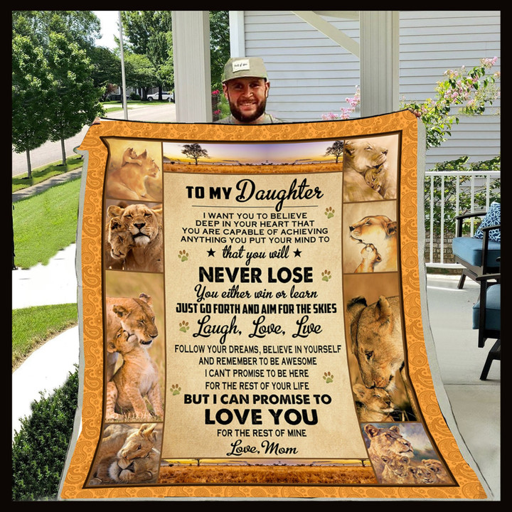(Cd164) Lion Blanket - Mom To Daughter - Never Lose