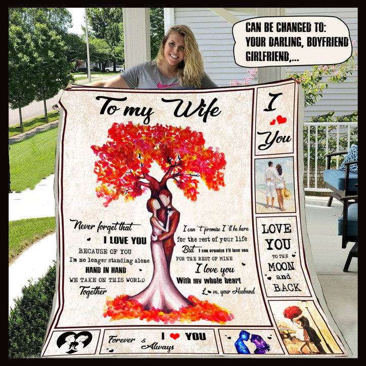 (H475) Customizable Family Blanket- Husband To Wife- I Love You