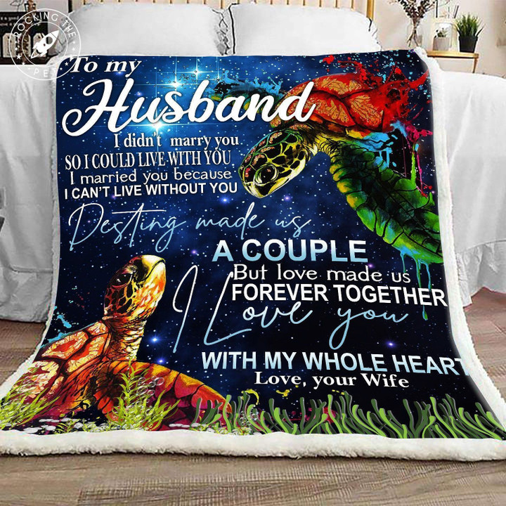 Wife - Family Blanket - My Husband - Love Made Us Forever Together Family Gift Ideas Cozy Fleece Blanket, Sherpa Blanket
