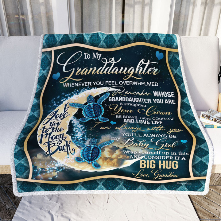 Grandma To Granddaughter Turtle Sofa Throw Blanket 