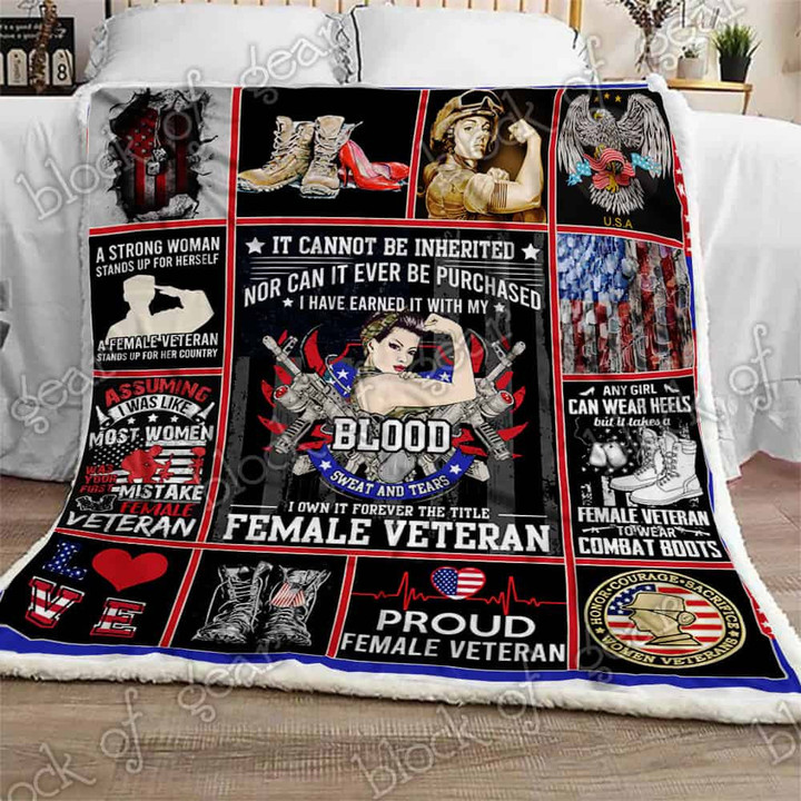 Proud Female Veteran Sofa Throw Blanket Np314 