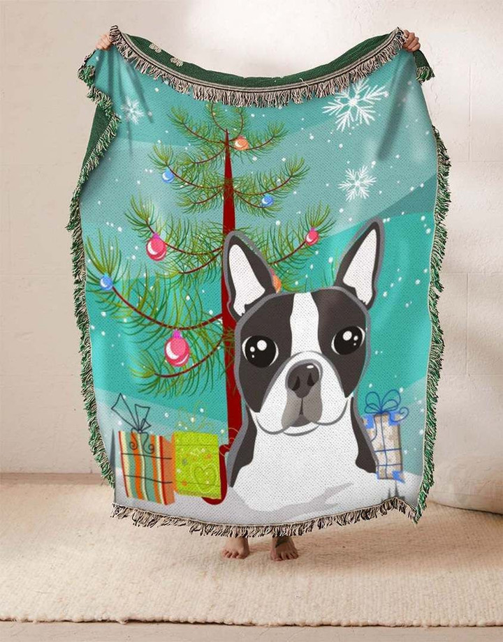 Boston Terrier Christmas Hn101037S Sofa Blanket