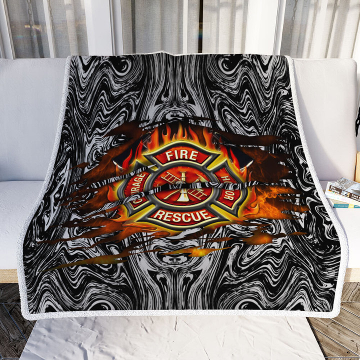 Firefighter Courage Fire Honor Rescue Sofa Throw Blanket 