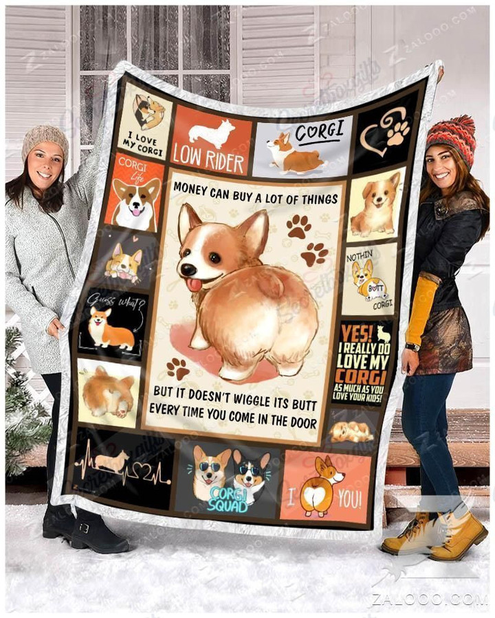 Corgi Money Can Buy A Lot Of Things Gs-Cl-Dt1810 Fleece Blanket