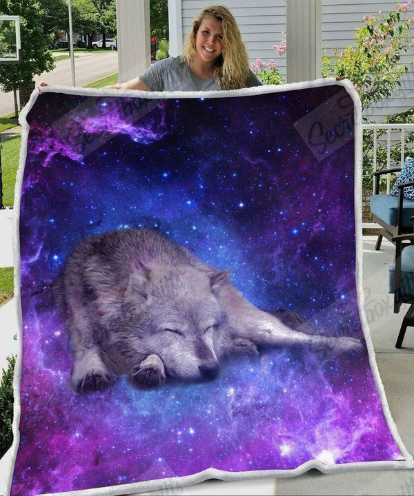 Wolf In Galaxy Gs-Cl-Dt2503 Fleece Blanket