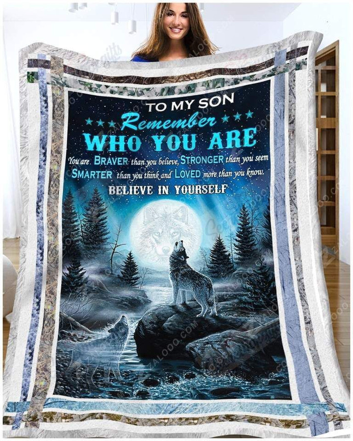 Wolf To My Son Believe In Yourself Gs-Cl-Dt2805 Fleece Blanket