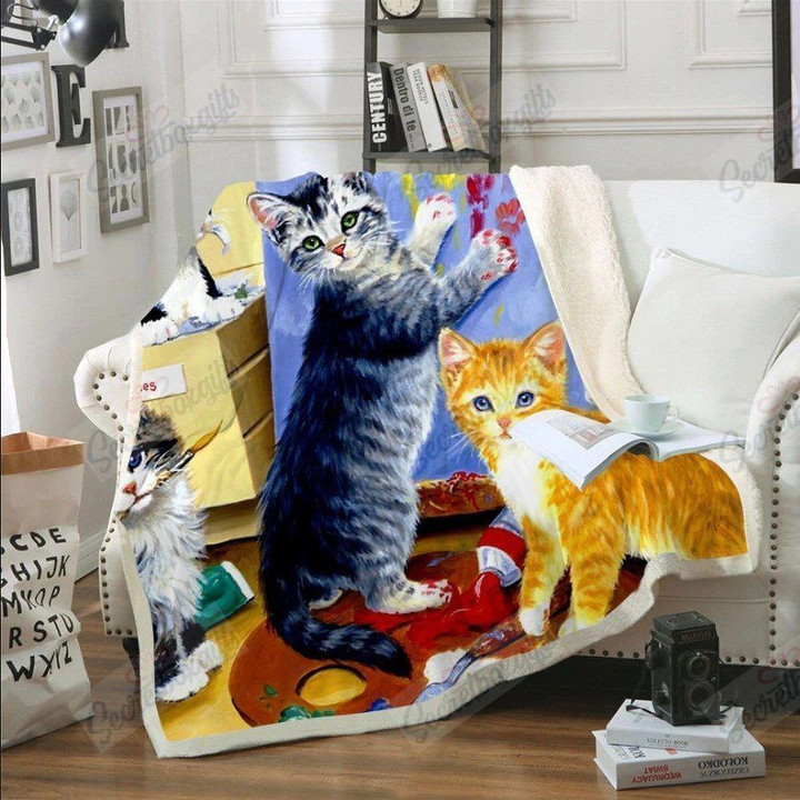 Cute Cats Gs-Cl-Nc0807 Fleece Blanket