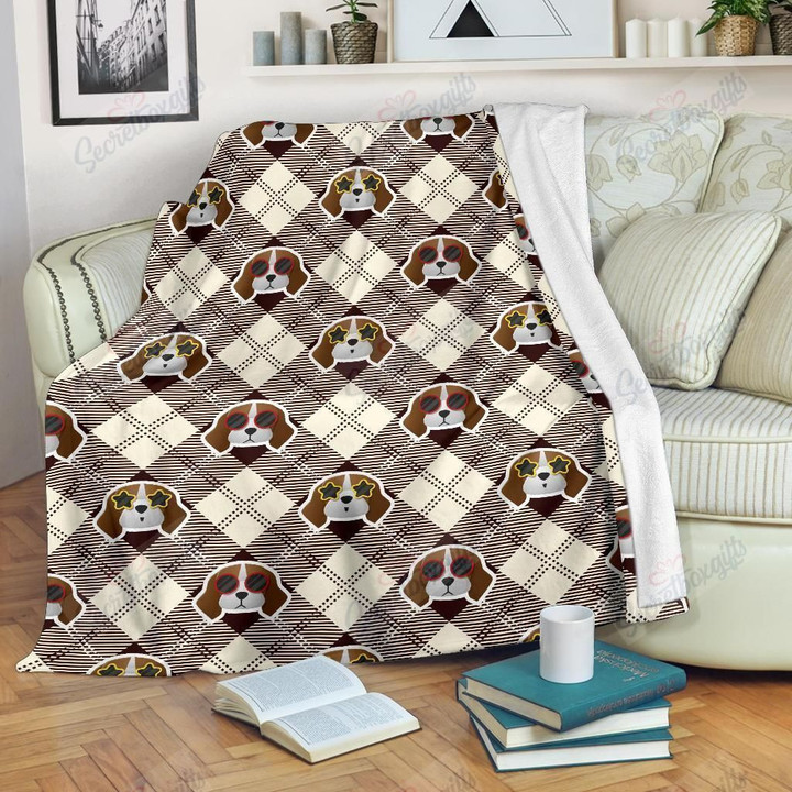 Beagle With Sunglass Pattern Gs-Cl-Dt1903 Fleece Blanket