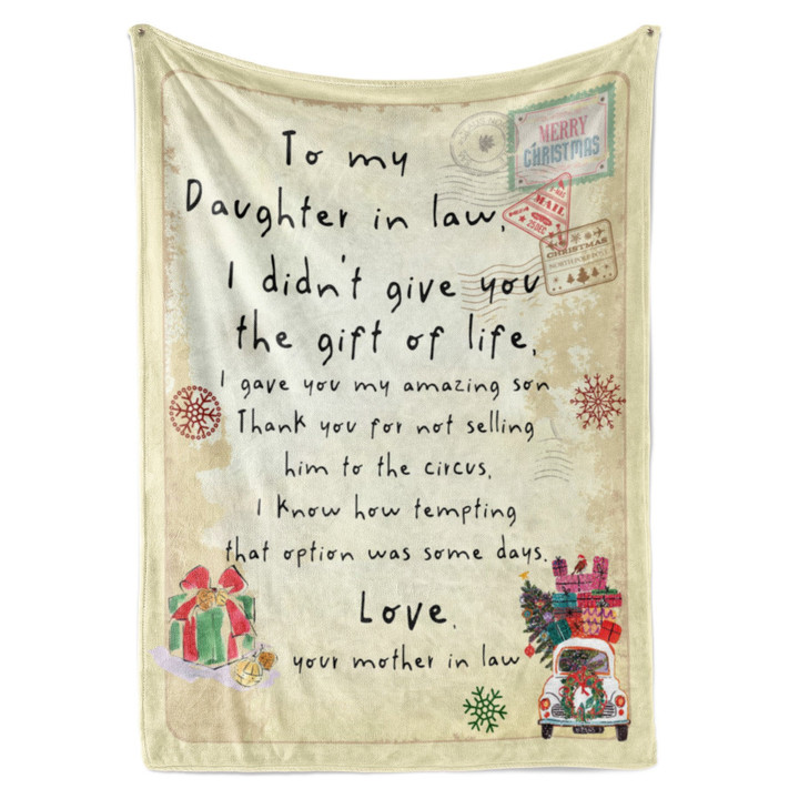 Christmas Blanket Gift Ideas For My Dear Daughter In Law I Did Not Get To Choose You That Honor Was My Son 201126 - Cozy Fleece Blanket, Sherpa Blanket