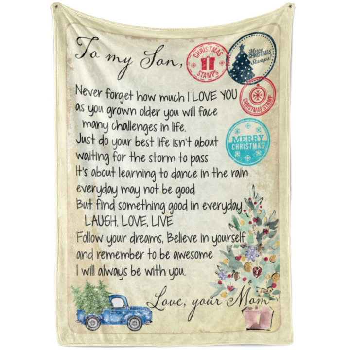 Blanket For Son From Mother Mom Son Never Forget How Much I Love You Family Cozy Fleece Blanket, Sherpa Blanket