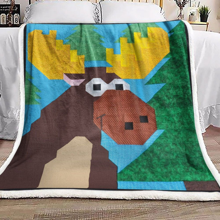 Moose Vd0201127F Sherpa Fleece Blanket