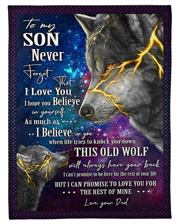 Lovely Gift For Son From Dad Never Forget That I Love You Fleece Blanket