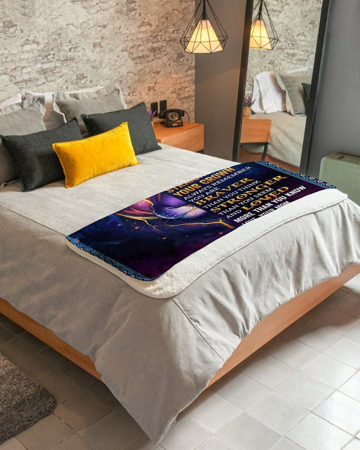 Whenever You Feel Overwhelmed Galaxy Lion Mama Gift For Daughter Sherpa Blanket