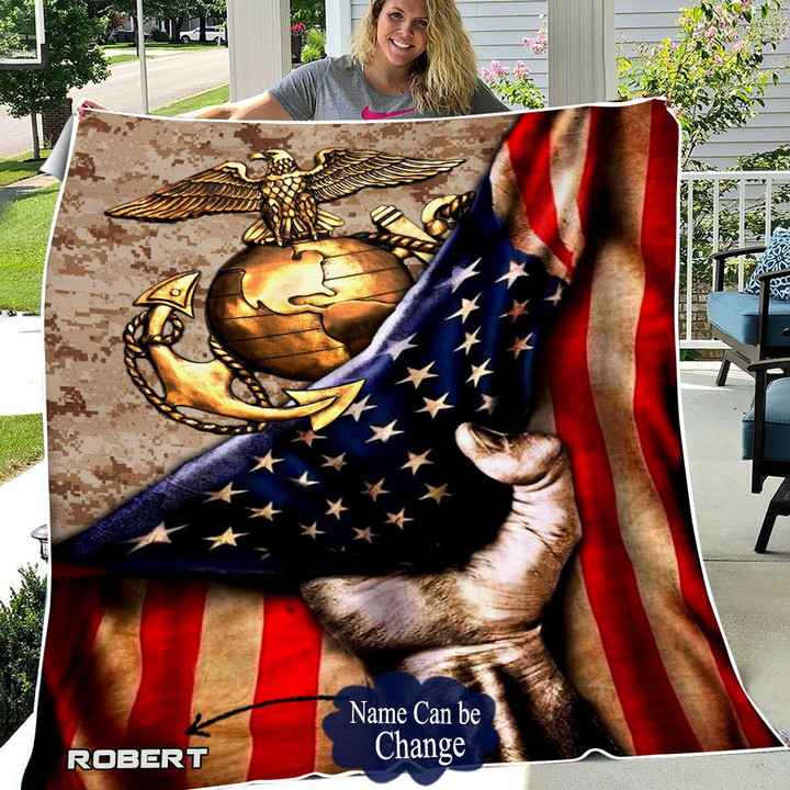 Marine Personalized Quilt Blanket Hhc120624